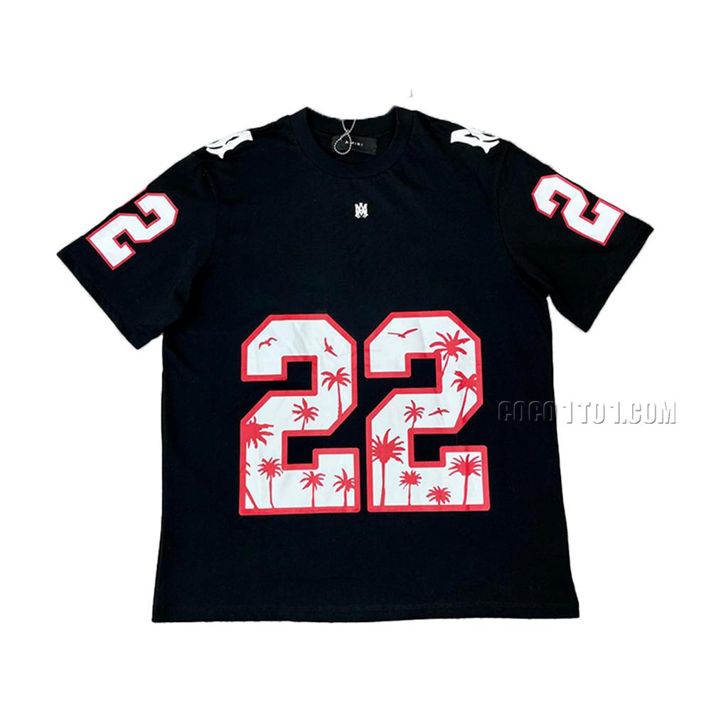 AMIRI New Vintage Washed Distressed Short-Sleeve T-Shirt with Ripped Print on the Back