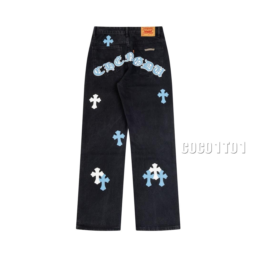 Chrome Hearts City Exclusive Denim Pants Black and Blue