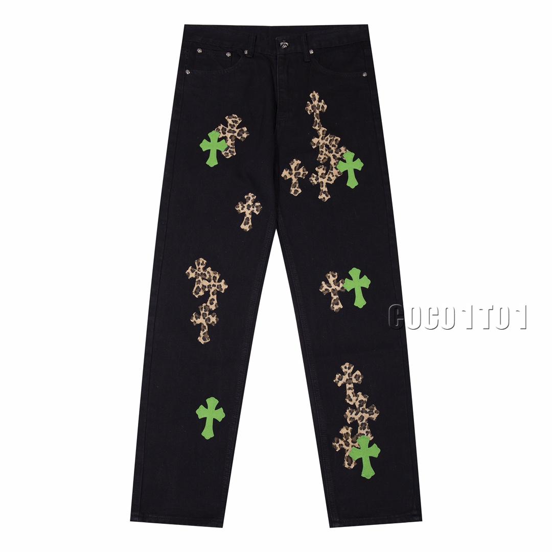 Chrome Hearts Distressed High Street Denim Pants Blue
