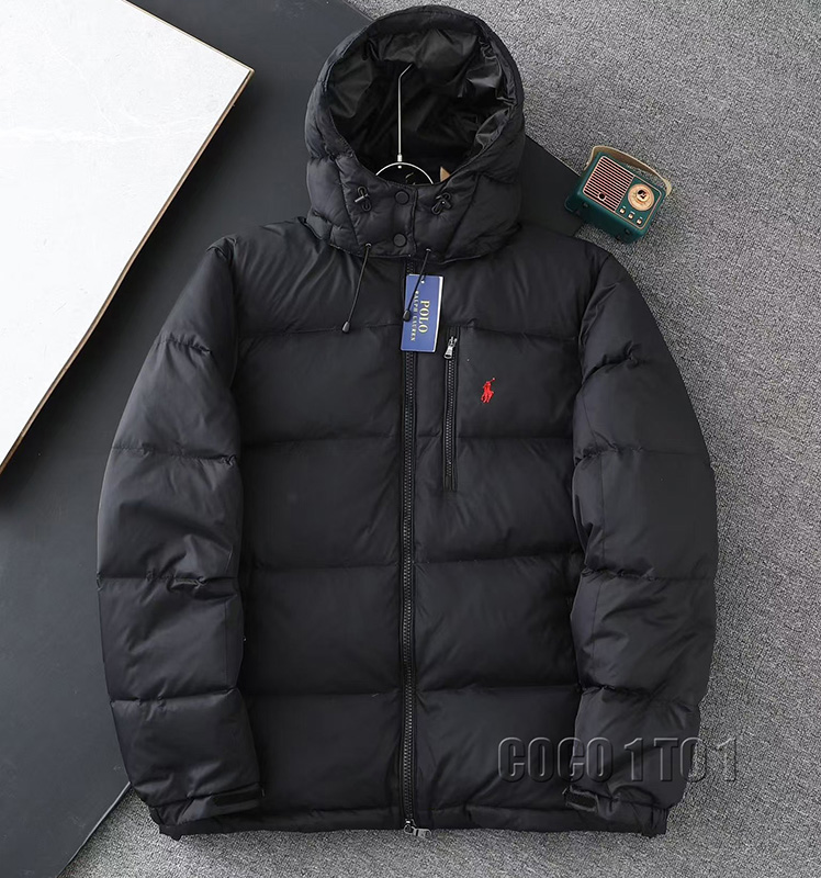 Ralph Lauren Detachable Hood Down Jacket Black