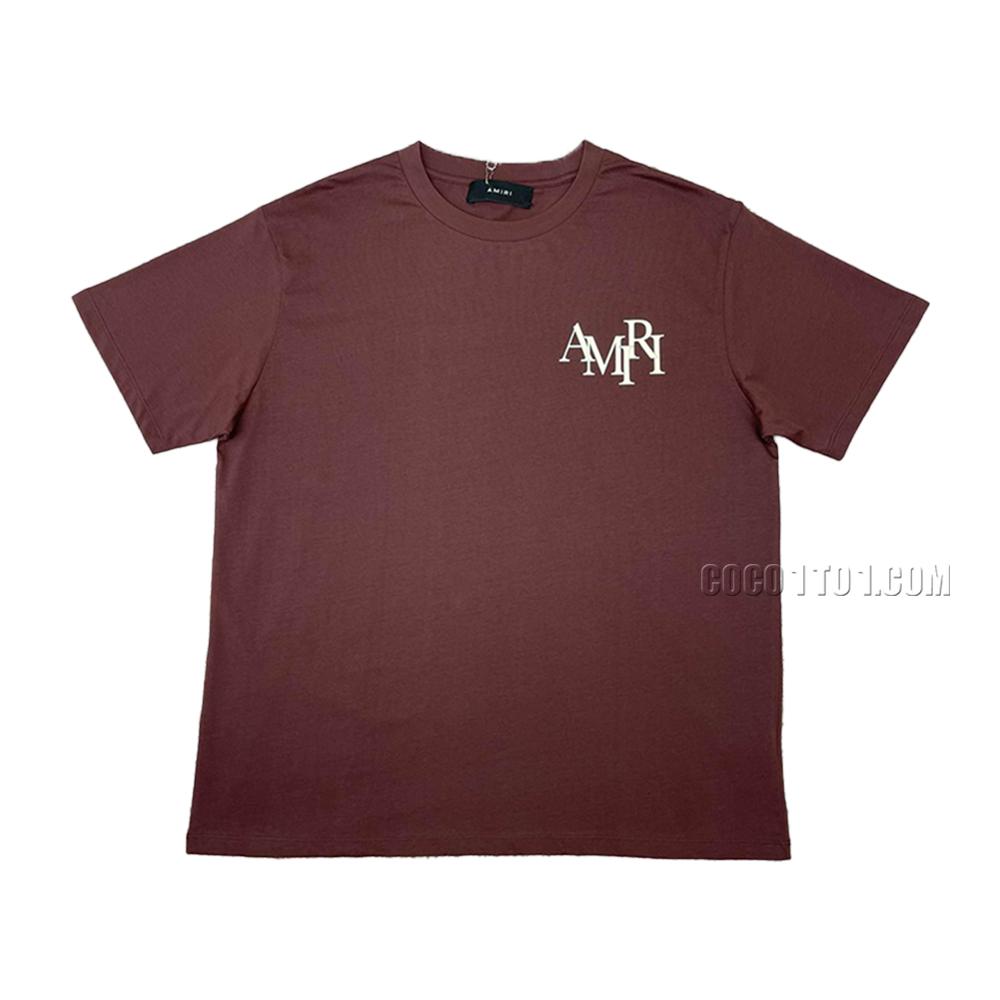 AMIRI New Logo T-Shirt Short Sleeve Double Color Gel Printed Back