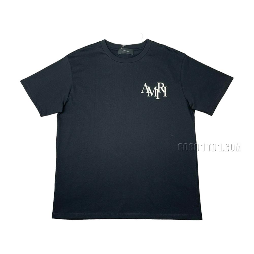AMIRI New Logo T-Shirt Short Sleeve Double Color Gel Printed Back