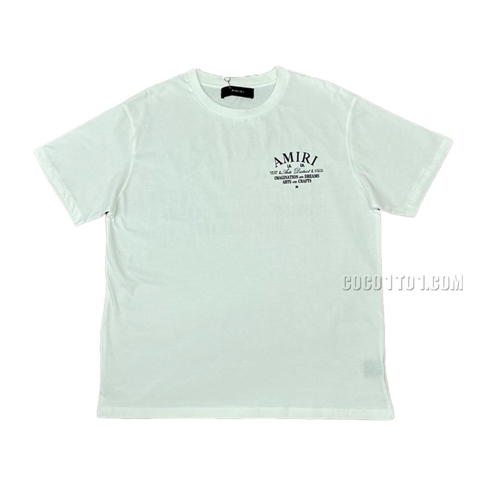 AMIRI New Logo Letter T-Shirt Short Sleeve with Foam Logo Letter Print on the Back