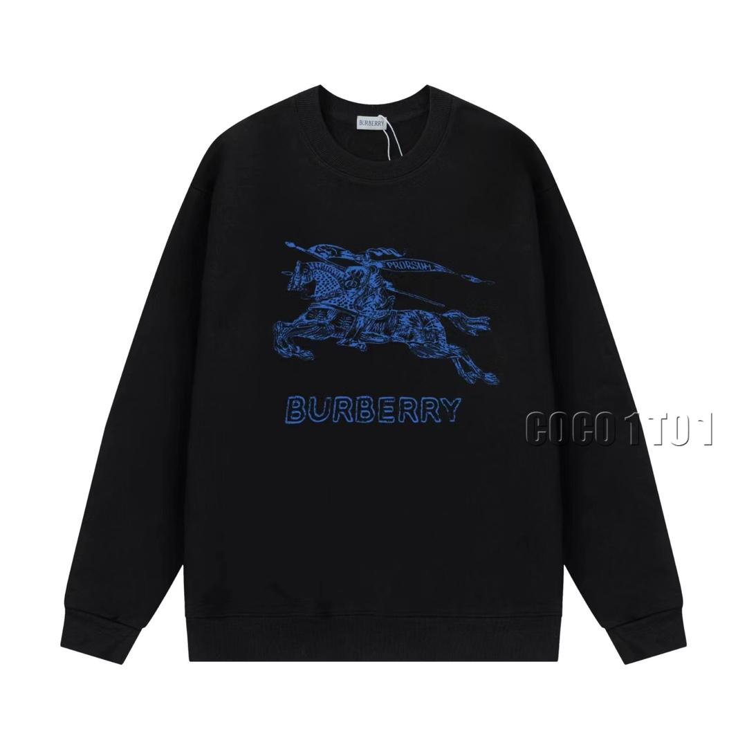 Burberry Knight Letter Logo Crewneck Sweatshirt Black