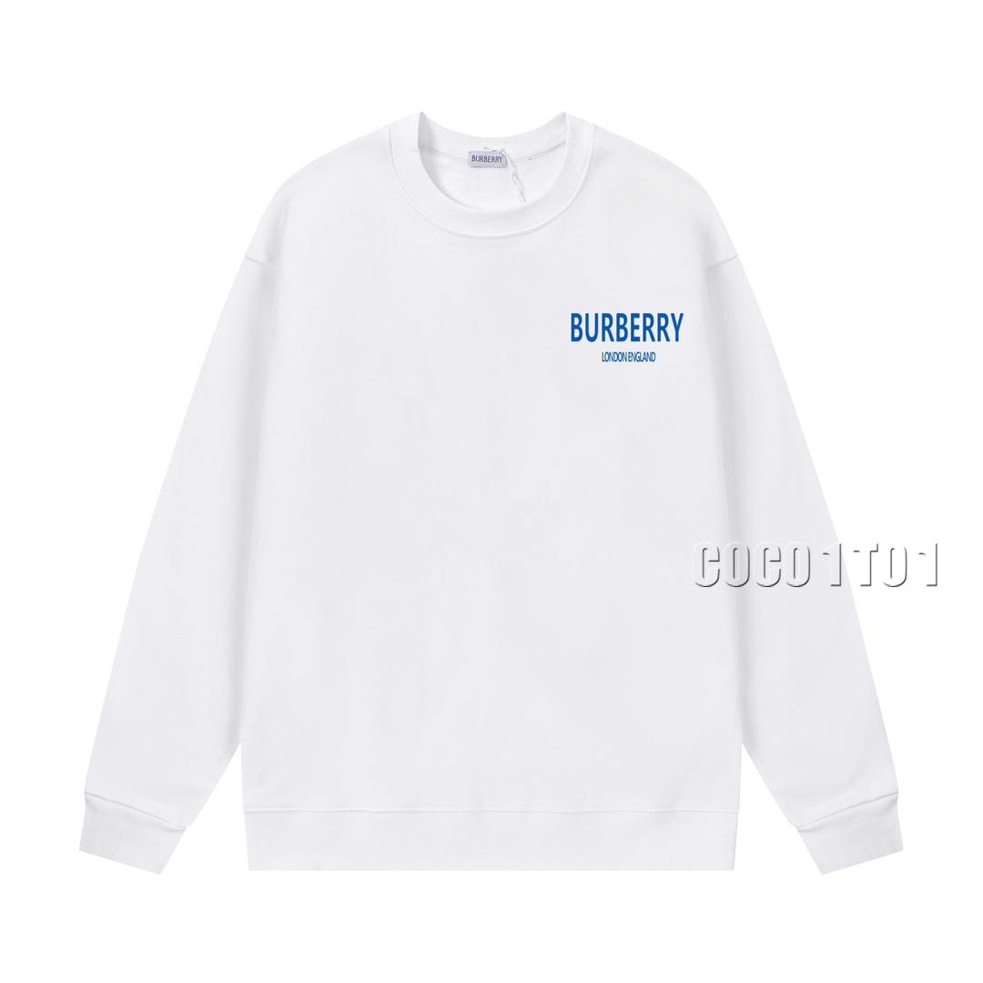 Burberry Printed 3D TB Bear Logo Crewneck Sweatshirt White