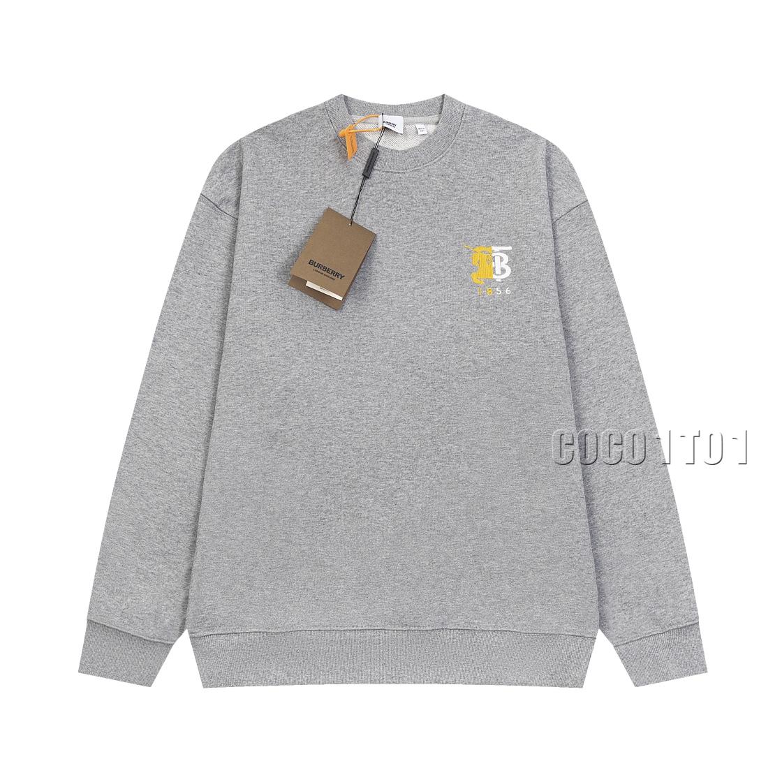 Burberry Knight TB Embroidery Crewneck Sweatshirt Gray