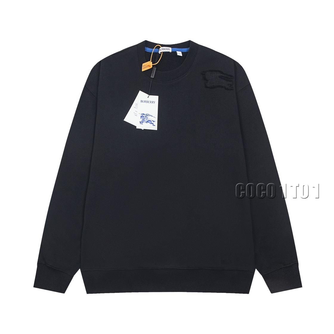 Burberry Knight 3D Embroidery Crewneck Sweatshirt Black