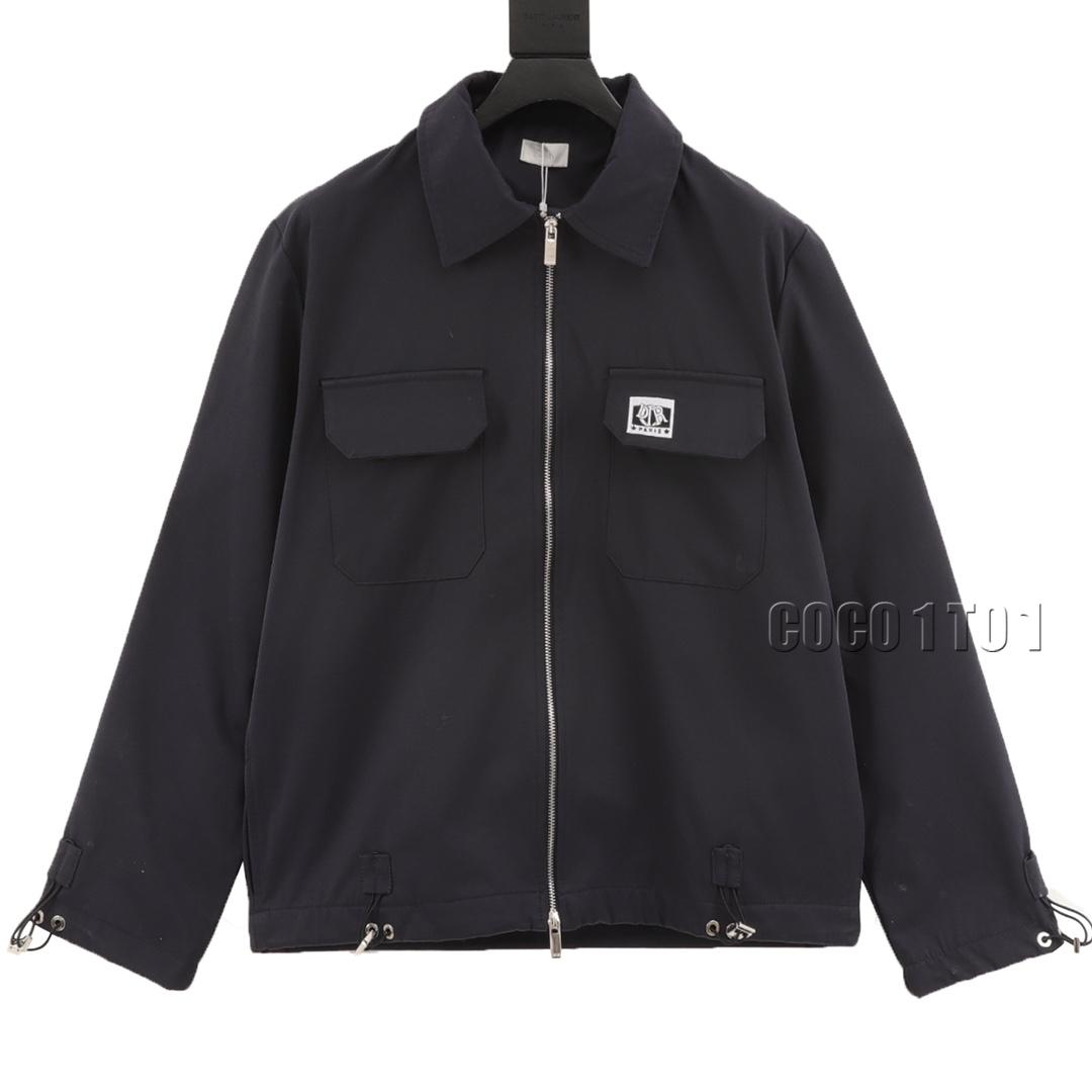 DIOR Applique Logo Trench Coat Black