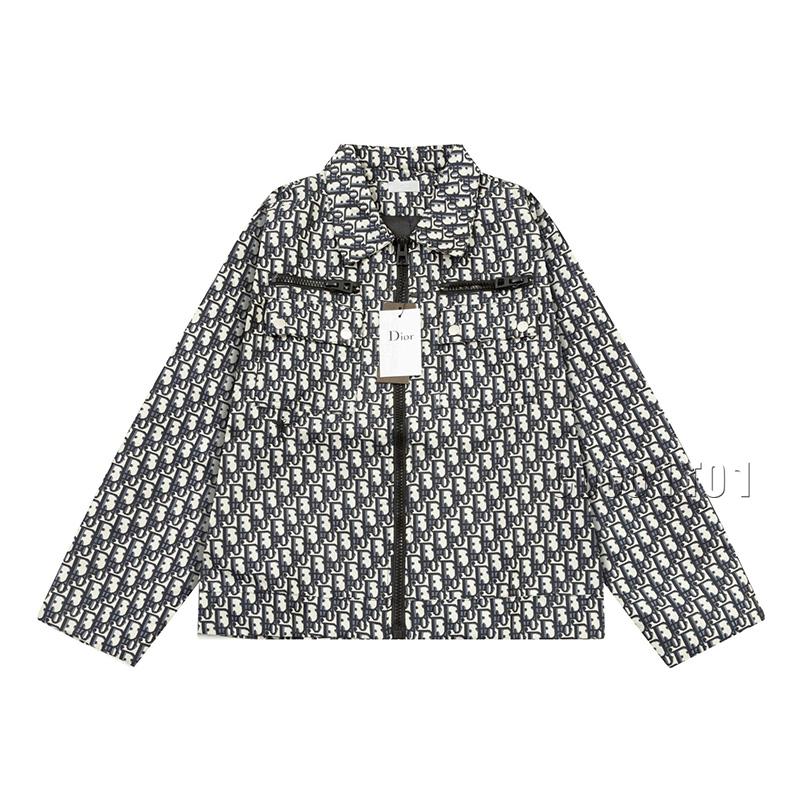 DIOR All-Over Monogram Jacquard Collar Jacket