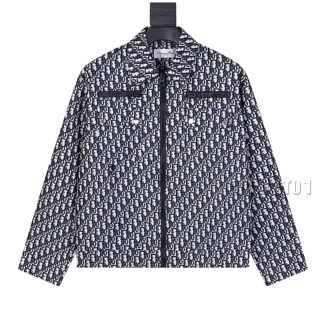 DIOR All-Over Monogram Jacquard Fabric Jacket