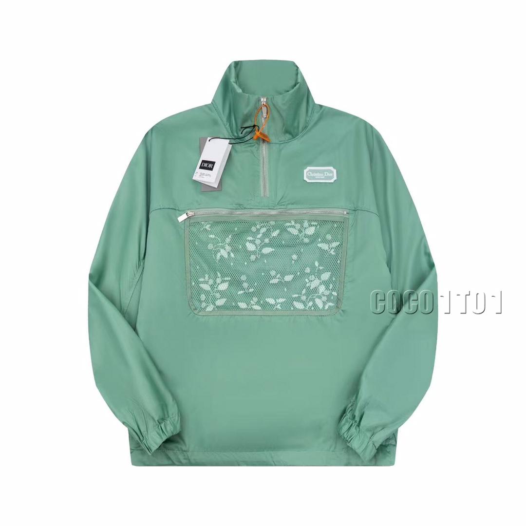 DIOR Chest Embroidery Box Sweatshirt Jacket Green
