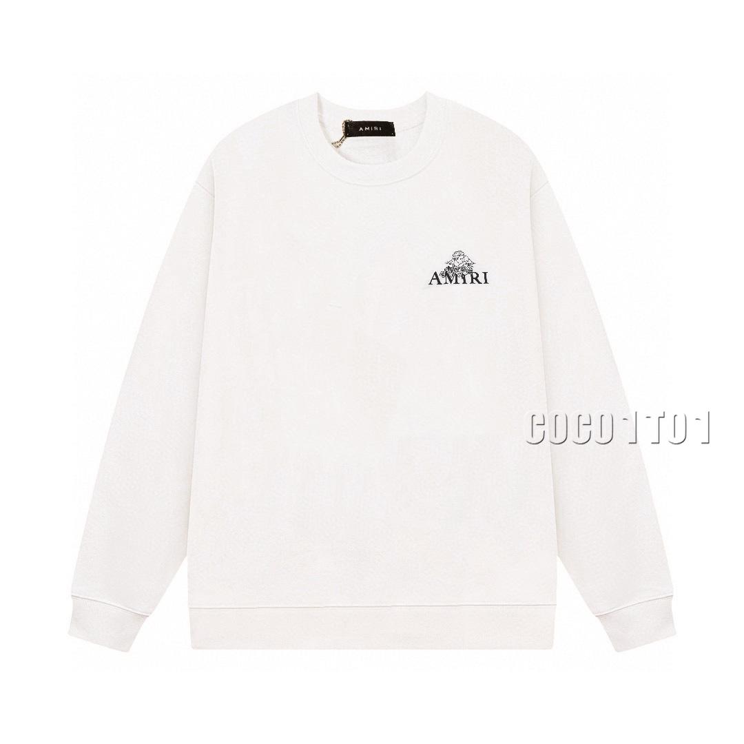 AMIRI Back Cupid Angel Graphic Crewneck Sweatshirt White