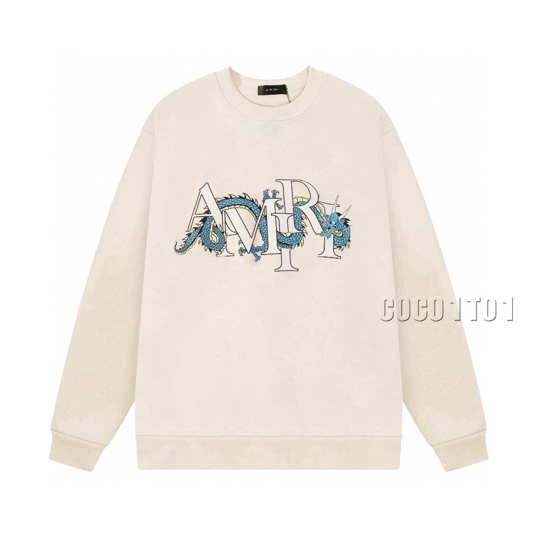 AMIRI Classic Logo Year of the Dragon Crewneck Sweatshirt Beige