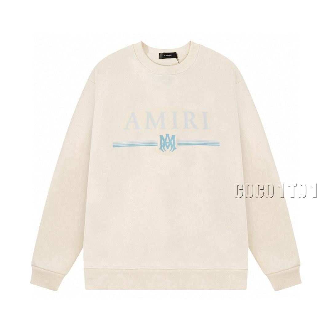 AMIRI Classic Logo Gradient Lines Crewneck Sweatshirt Beige