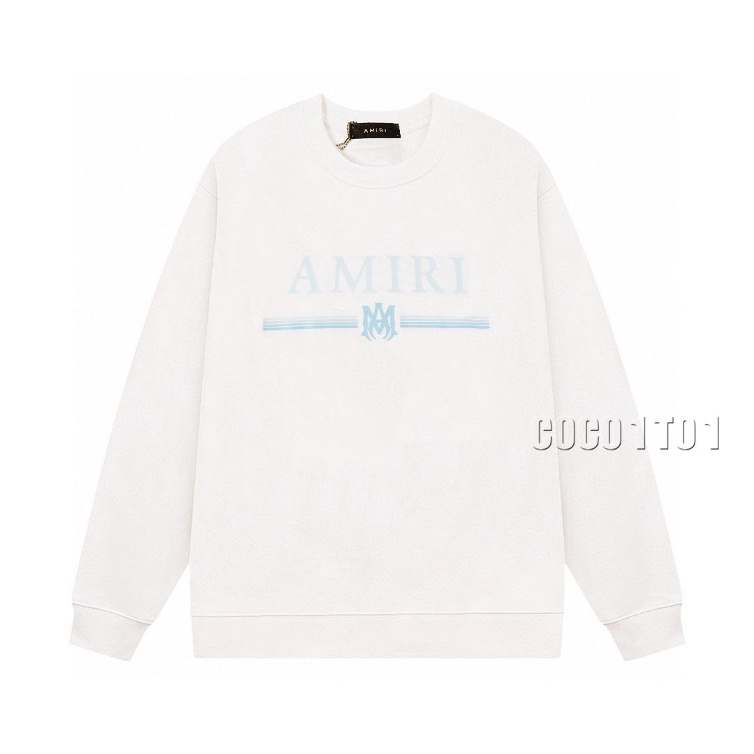 AMIRI Classic Logo Gradient Lines Crewneck Sweatshirt White