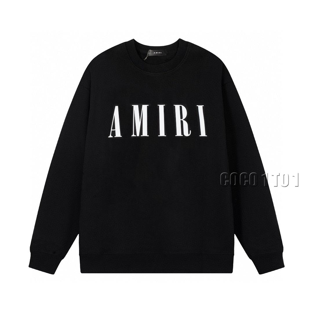 AMIRI Classic Letter Print Logo Crewneck Sweatshirt Black