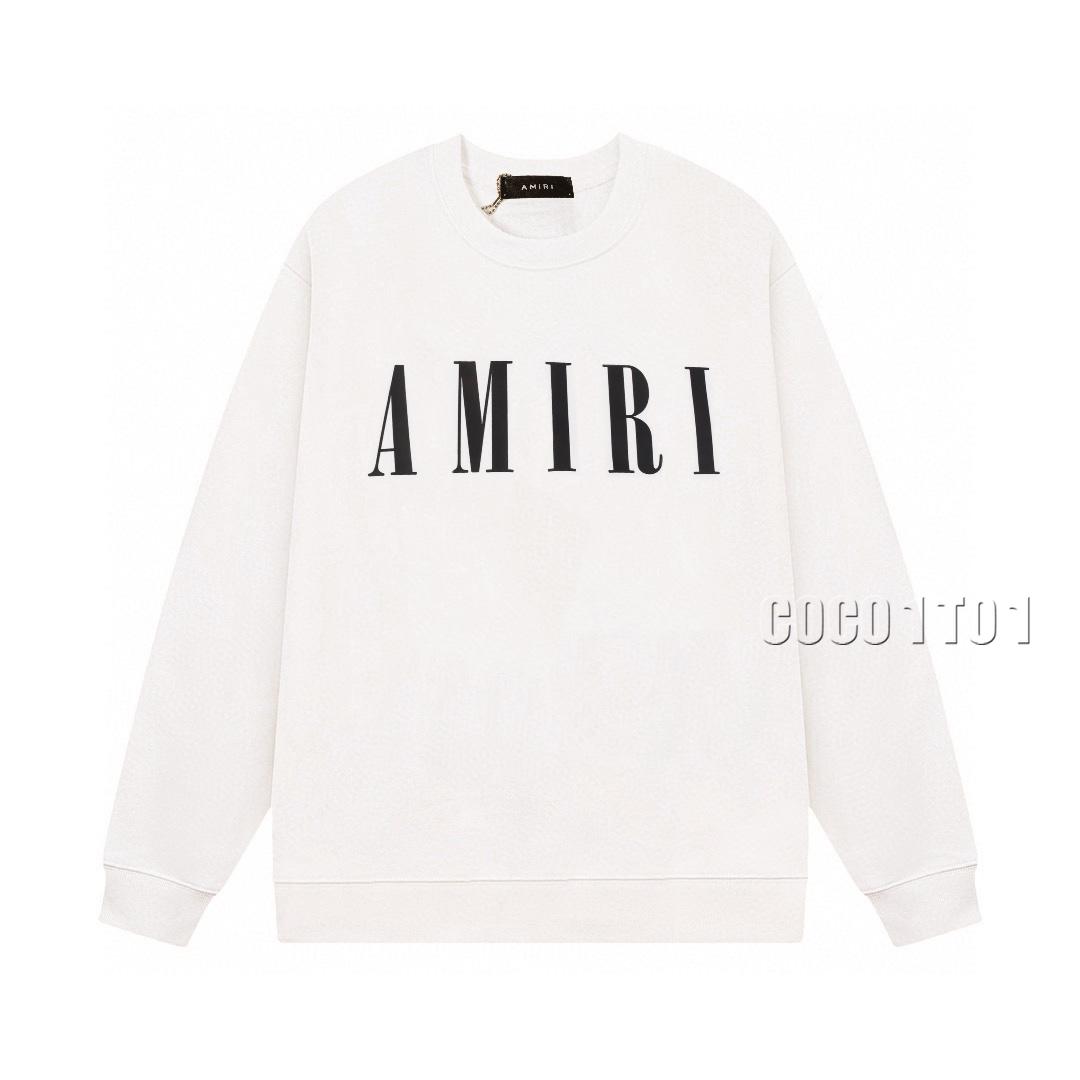 AMIRI Classic Letter Print Logo Crewneck Sweatshirt White