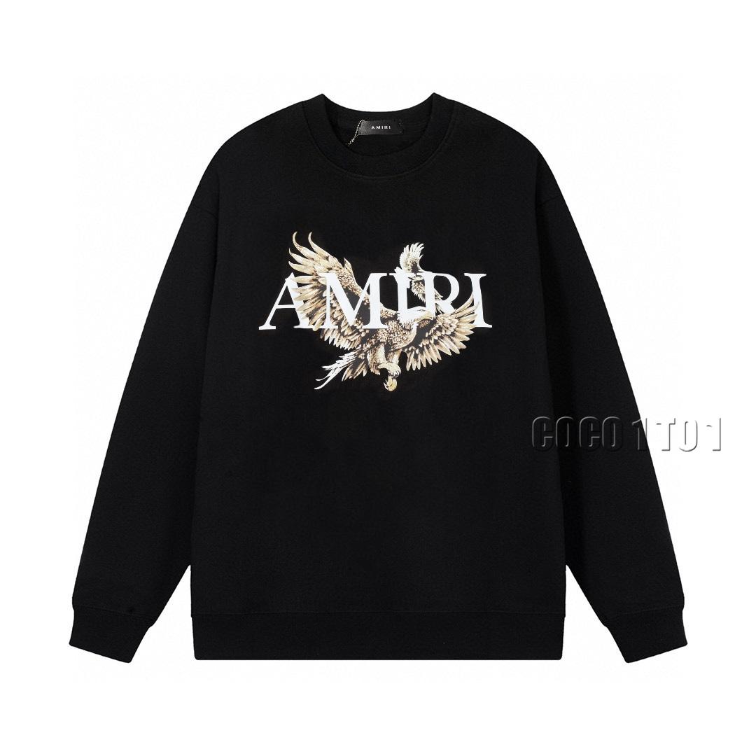 AMIRI Classic Letter Logo Eagle Crewneck Sweatshirt Black
