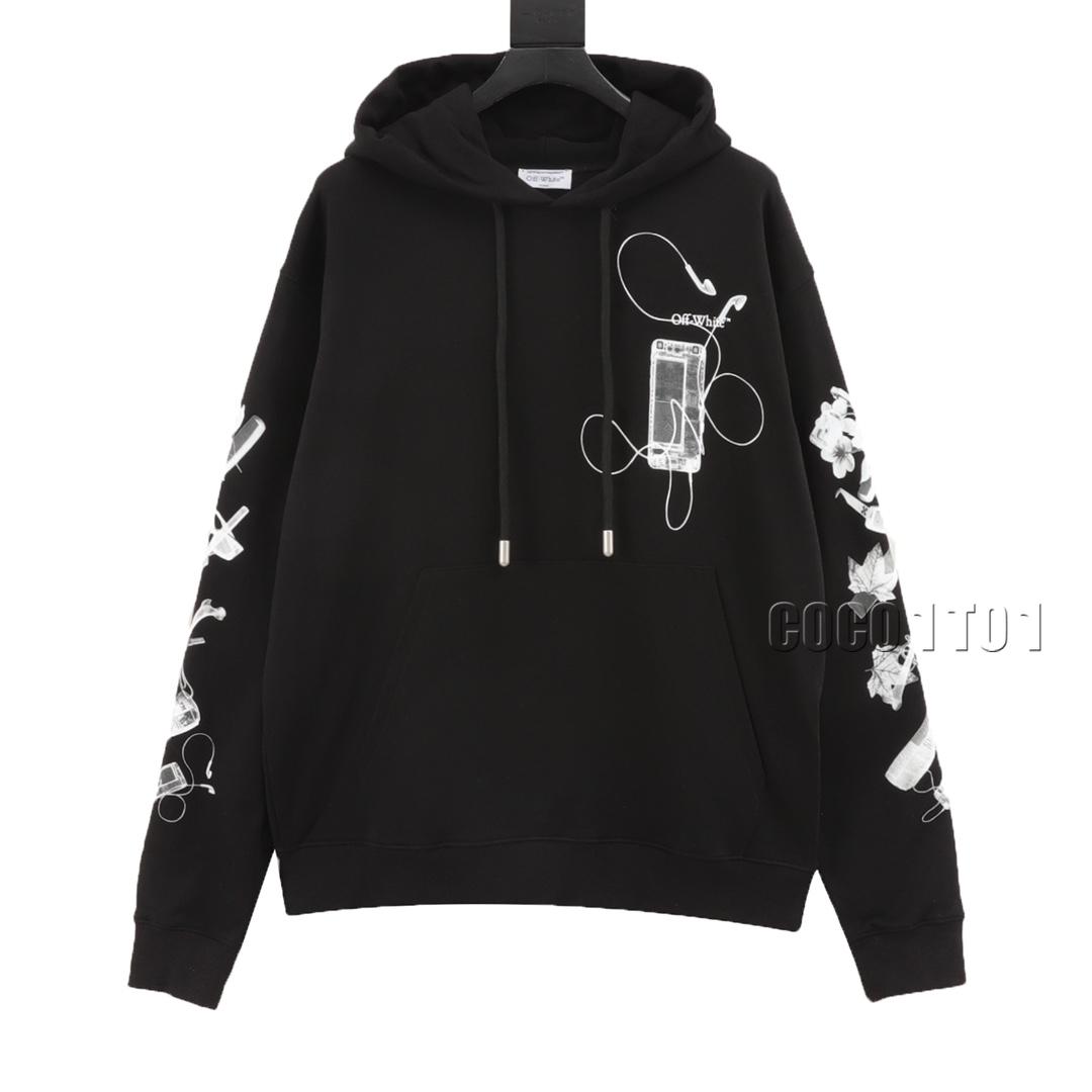 OFF-WHITE C/O VIRGIL Digital Headphone Arrow Print Hoodie