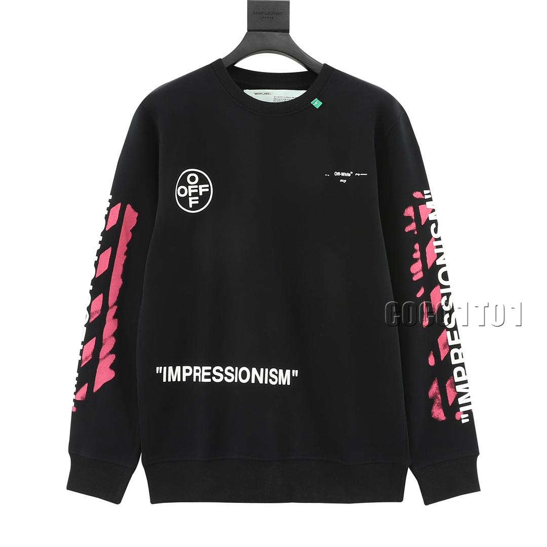 OFF-WHITE C/O VIRGIL Back Pink Painted Arrow Crewneck Sweatshirt