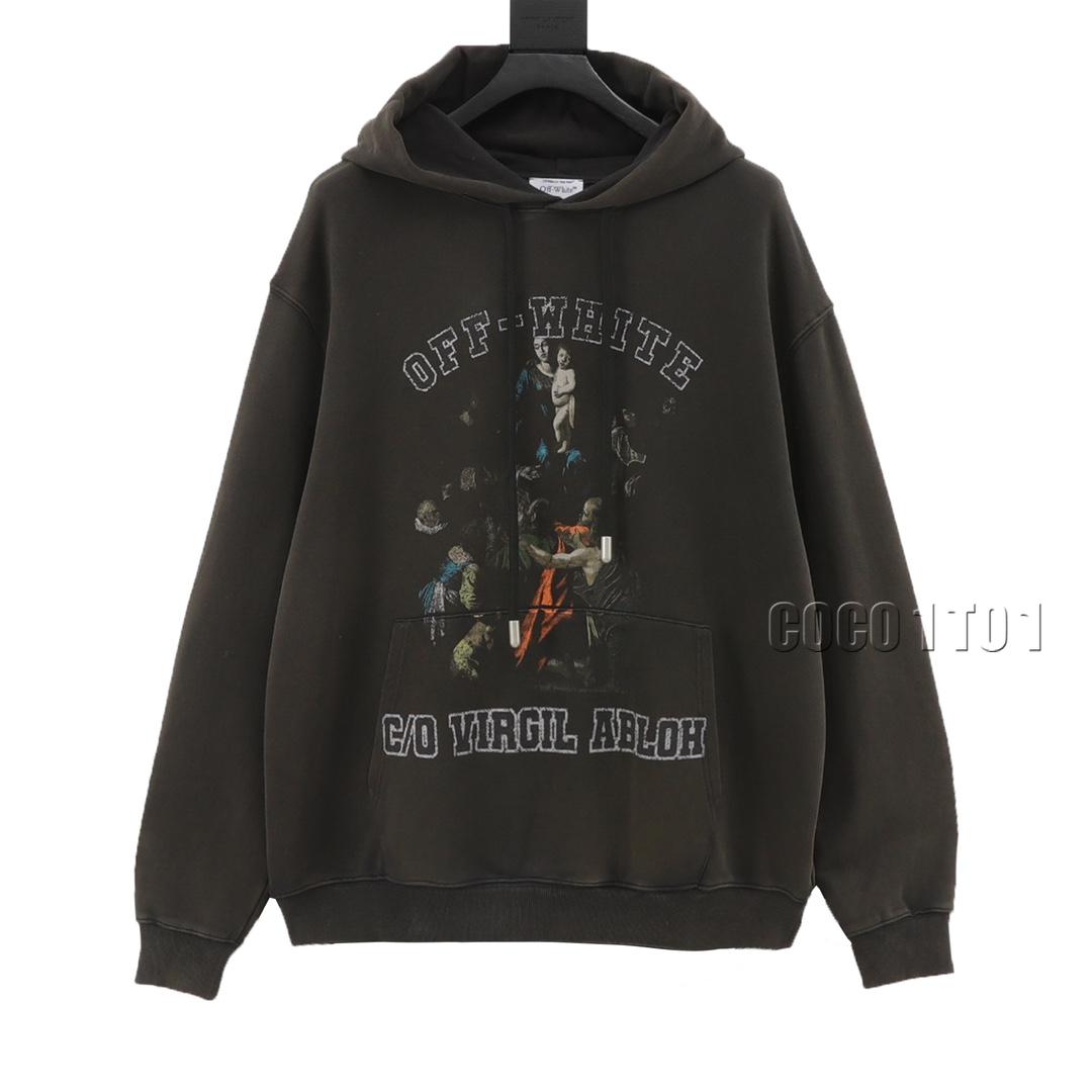 OFF-WHITE C/O VIRGIL Front Holy Mother Print Hoodie