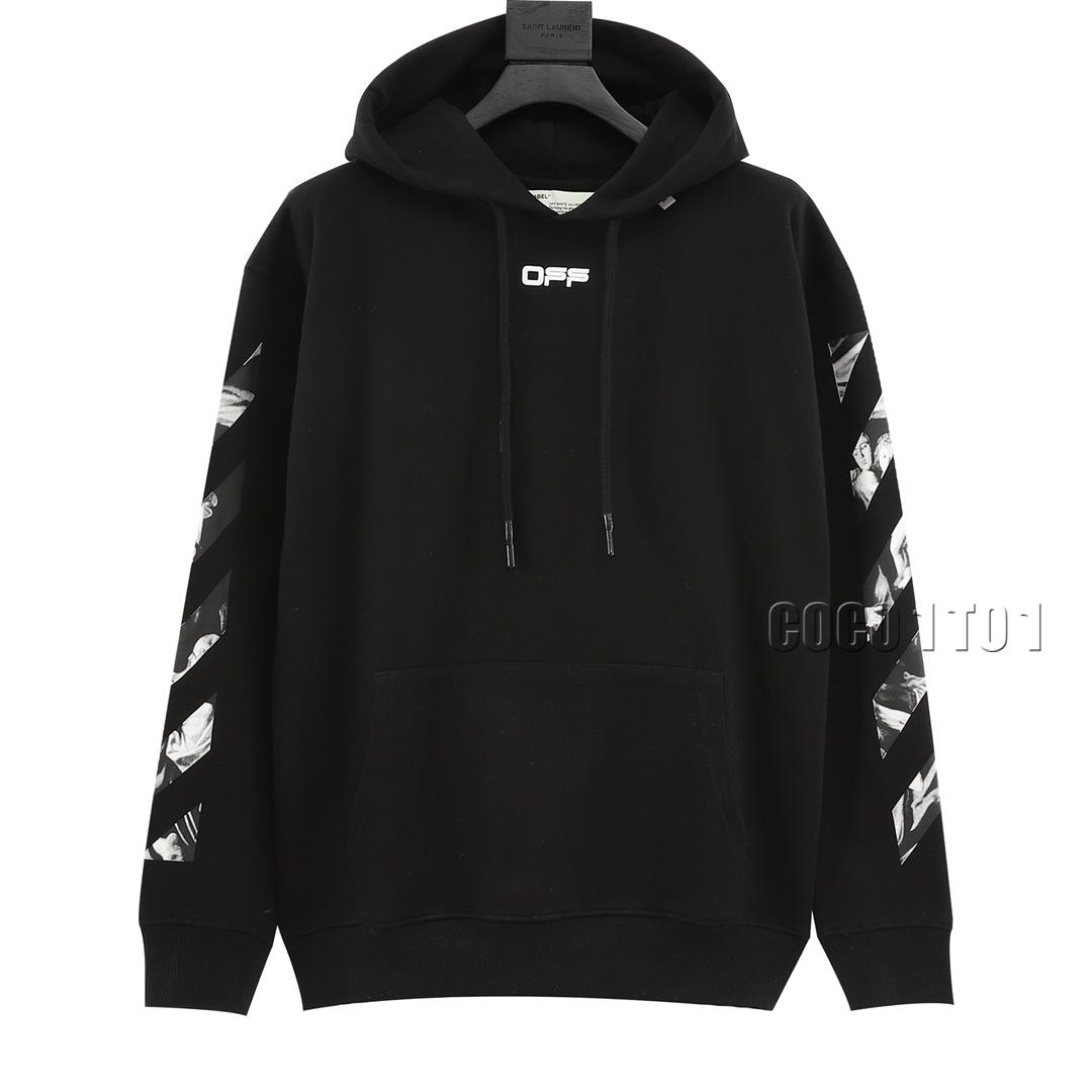 OFF-WHITE C/O VIRGIL Back Holy Mother Religious Print Long Sleeve Hoodie