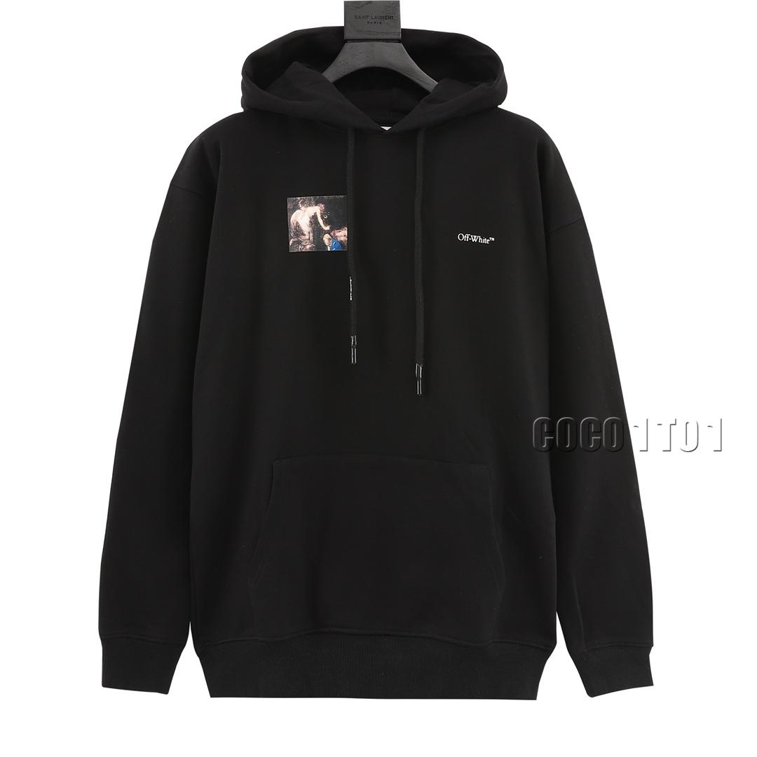 OFF-WHITE C/O VIRGIL Small Religious Print Long Sleeve Hoodie