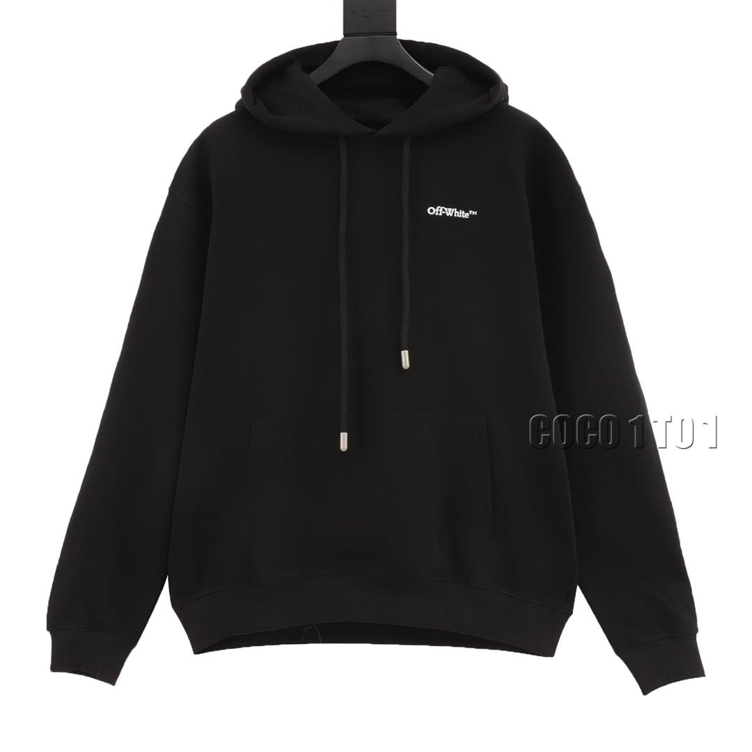 OFF-WHITE C/O VIRGIL Wave Pattern Anchor Arrow Embroidery Hoodie