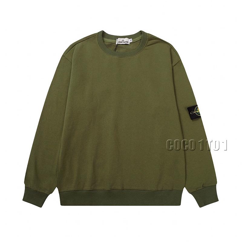 STONE ISLAND Compass Badge Crewneck Sweatshirt Military Green