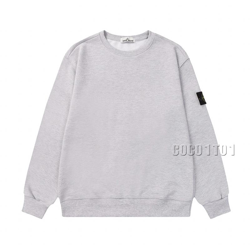 STONE ISLAND Compass Badge Crewneck Sweatshirt Heather Gray