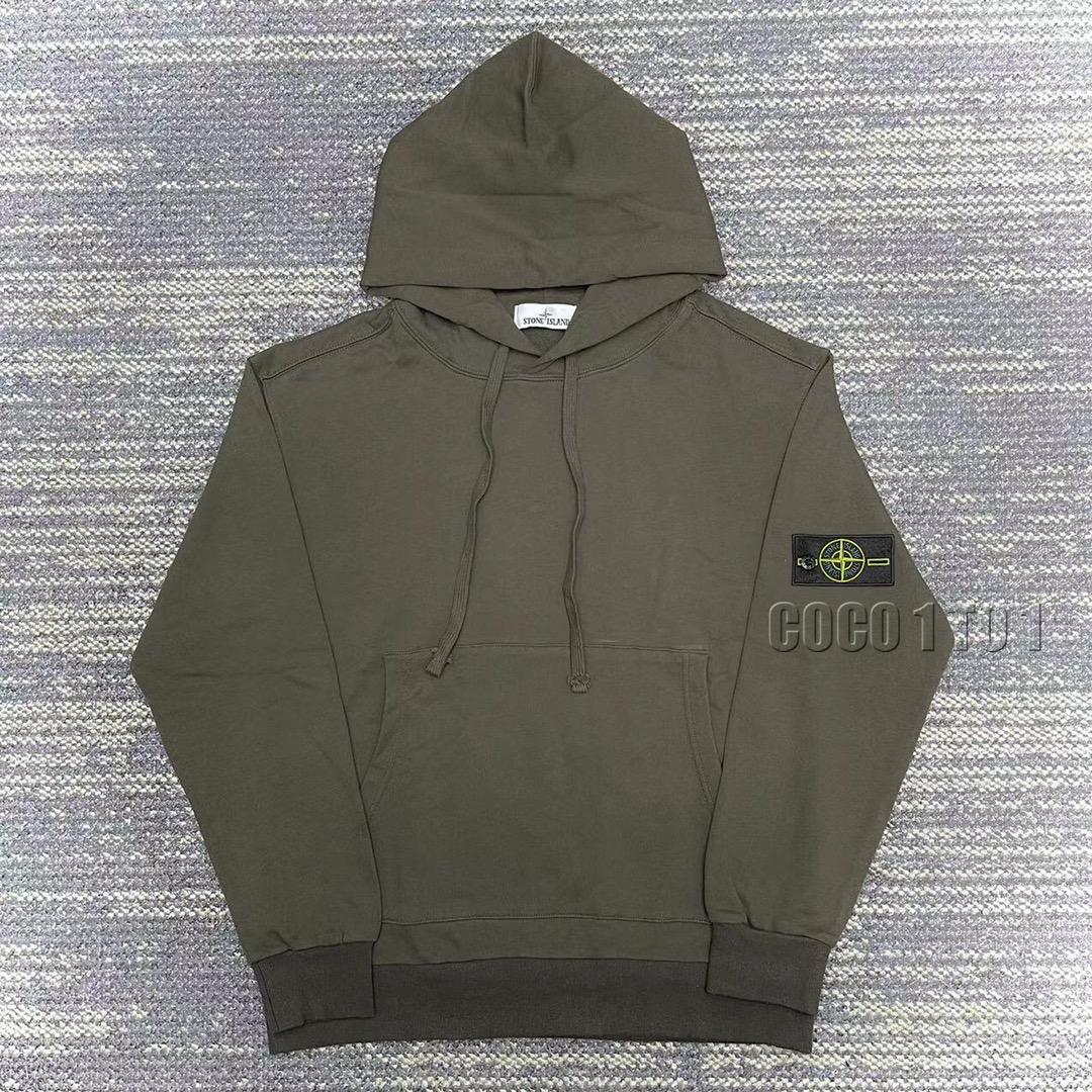 STONE ISLAND Compass Badge Pullover Hoodie Military Green