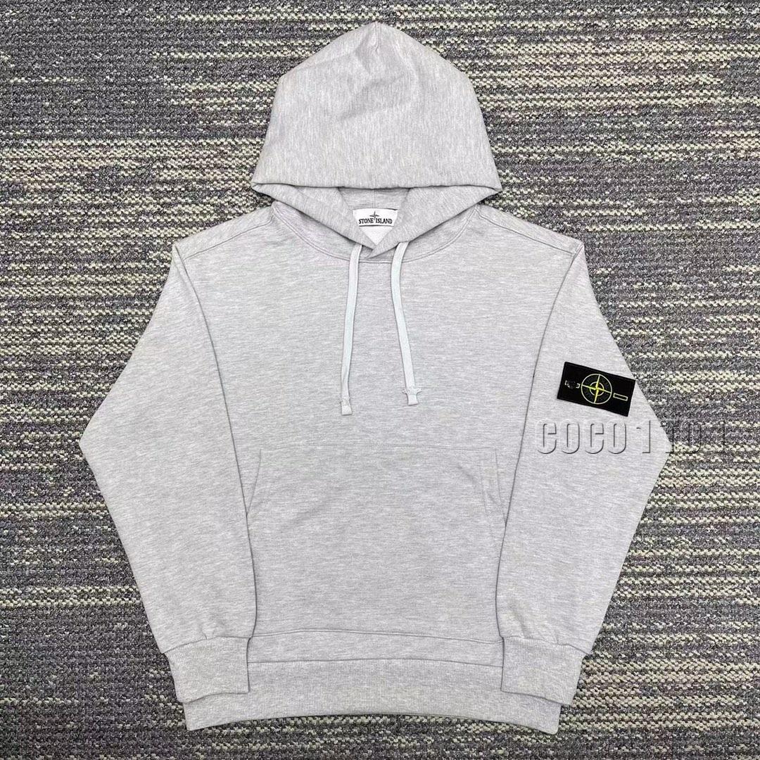 STONE ISLAND Compass Badge Pullover Hoodie Heather Gray