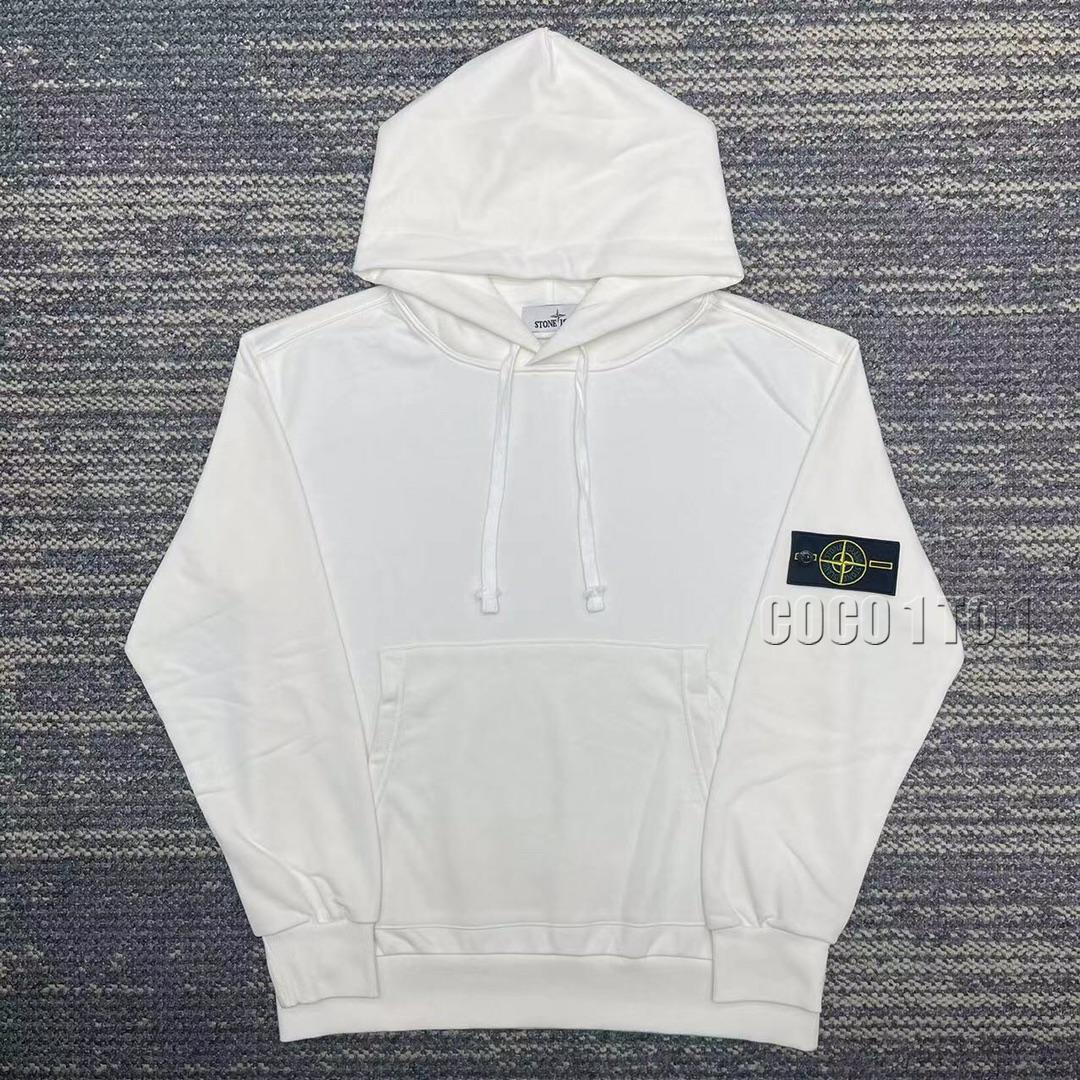 STONE ISLAND Compass Badge Pullover Hoodie White