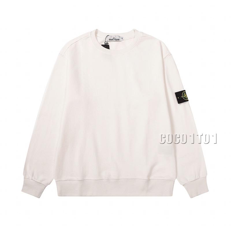 STONE ISLAND Compass Badge Crewneck Sweatshirt White