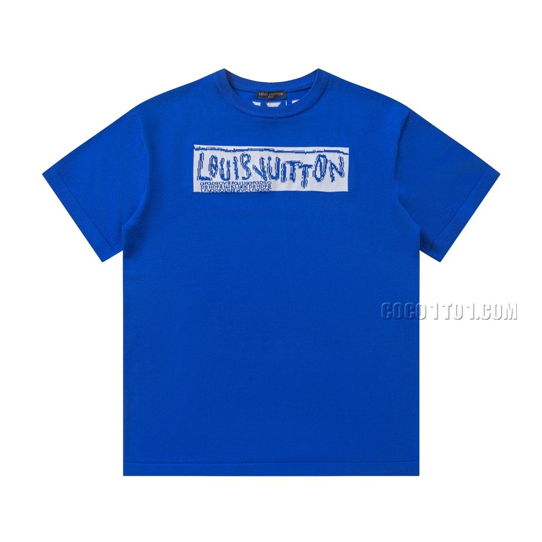 Louis Vuitton 24ss Spring/Summer Show Short Sleeve Jacquard Knit Short Sleeve T-shirt NLOUIS VUITTON42307