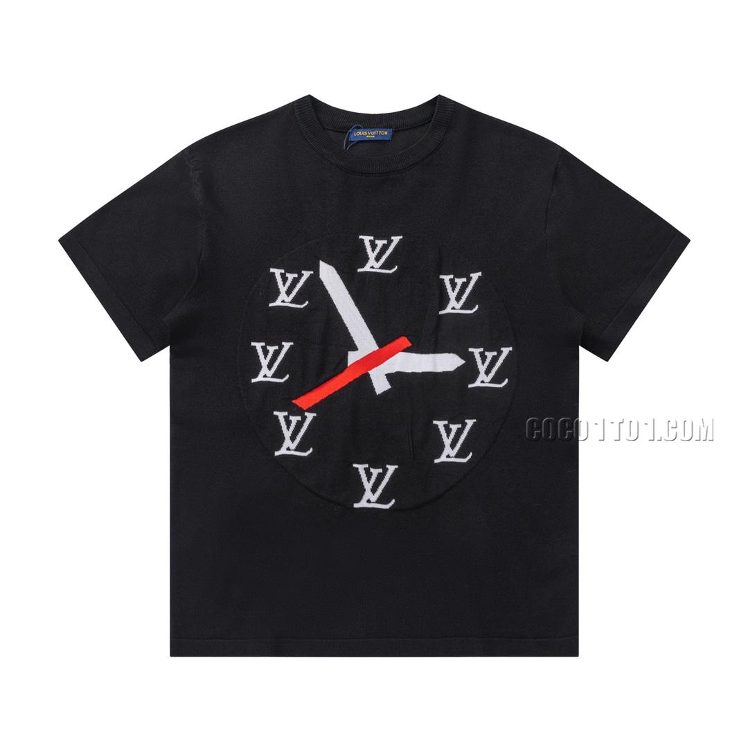 Louis Vuitton Hourly Summer New Watch Knitted Short-Sleeve T-shirt NLOUIS VUITTON42307