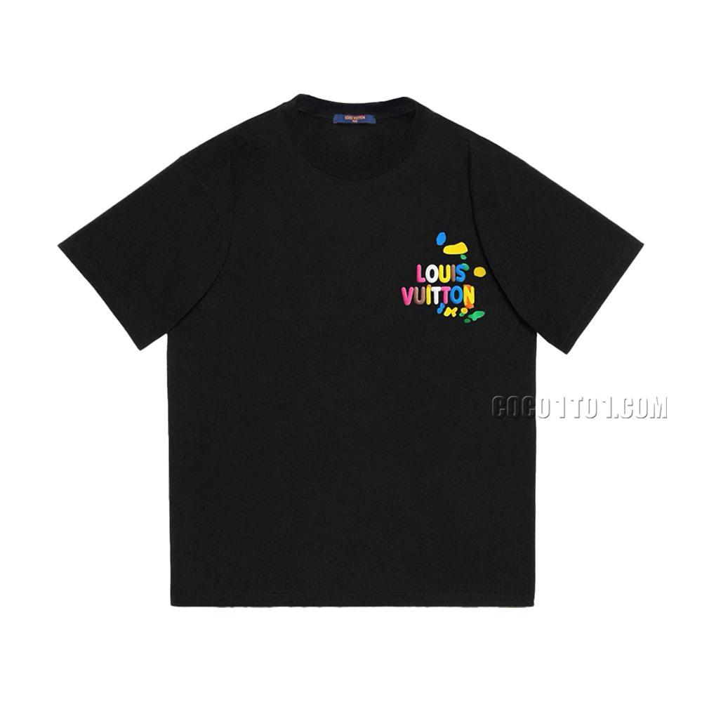 Louis Vuitton colorful childlike front and back letter print short-sleeved T-shirt NLOUIS VUITTON42307