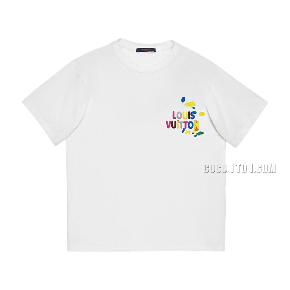Louis Vuitton colorful childlike front and back letter print short-sleeved T-shirt NLOUIS VUITTON42307