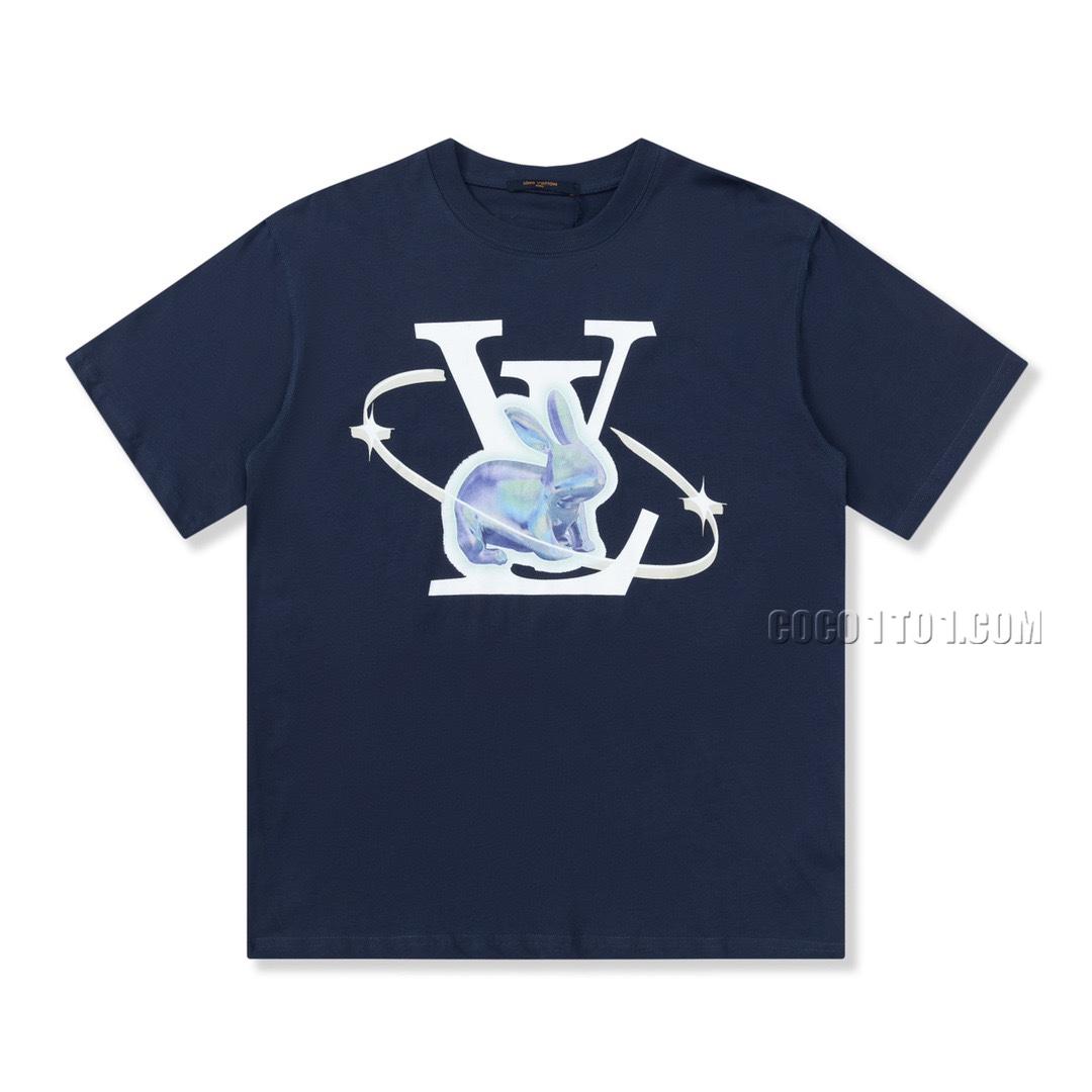Louis Vuitton sier ring jade rabbit pattern printed classic short-sleeved T-shirt NLOUIS VUITTON42307