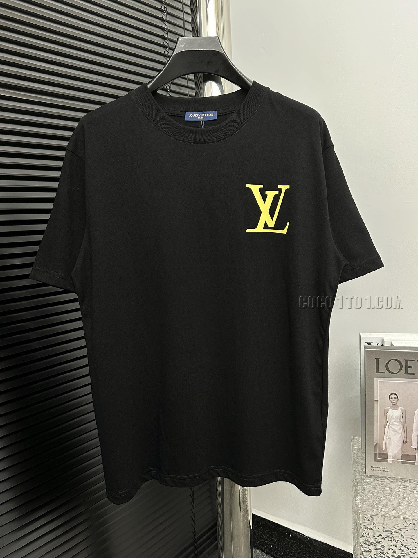 Louis Vuitton New graffiti print letter logo pattern short-sleeved T-shirt NLOUIS VUITTON42307