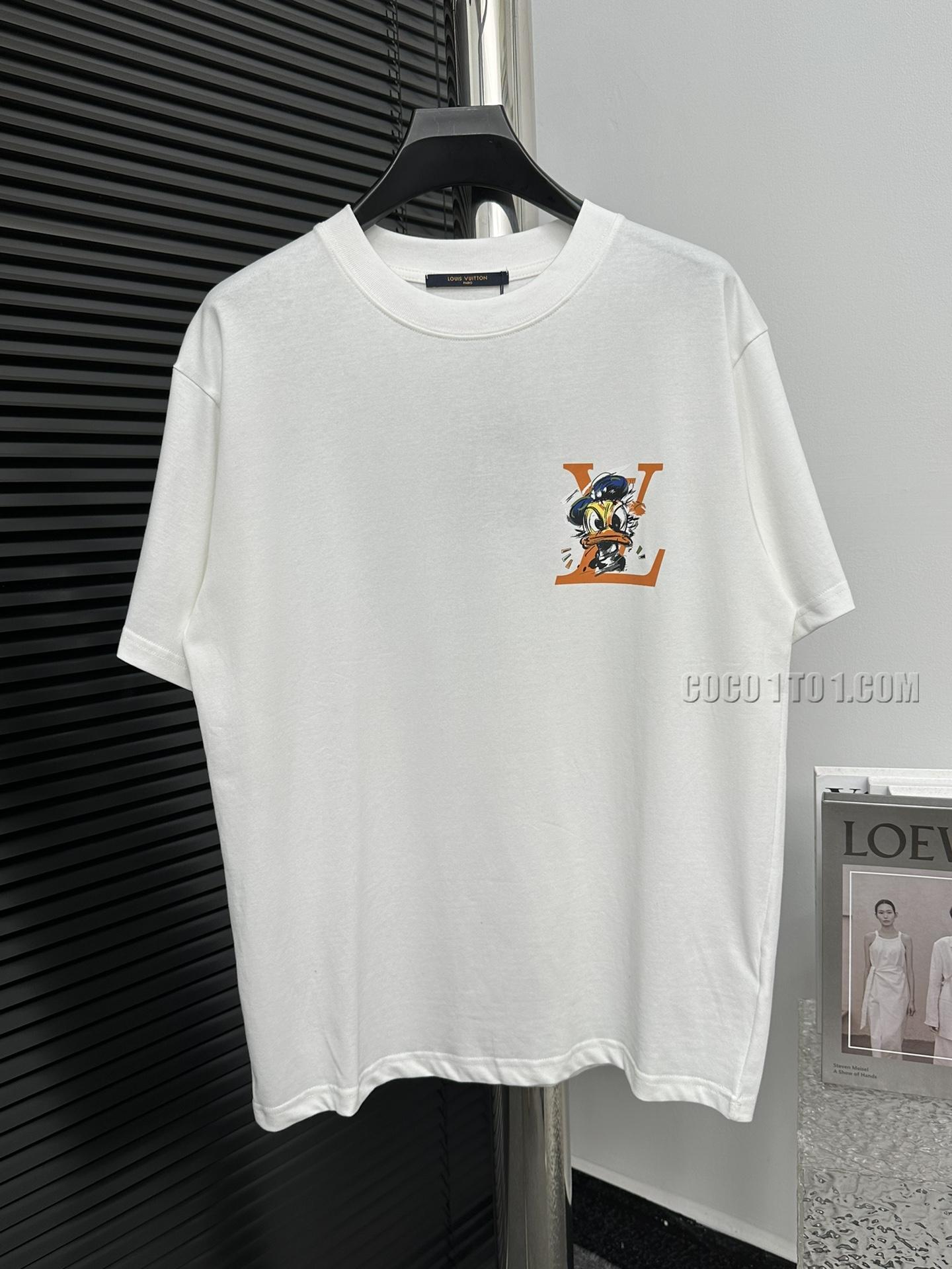 Louis Vuitton New graffiti print letter logo pattern short-sleeved T-shirt NLOUIS VUITTON42307