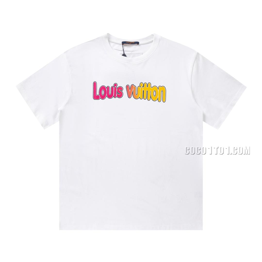 Louis Vuitton New graffiti print letter logo pattern short-sleeved T-shirt NLOUIS VUITTON42307
