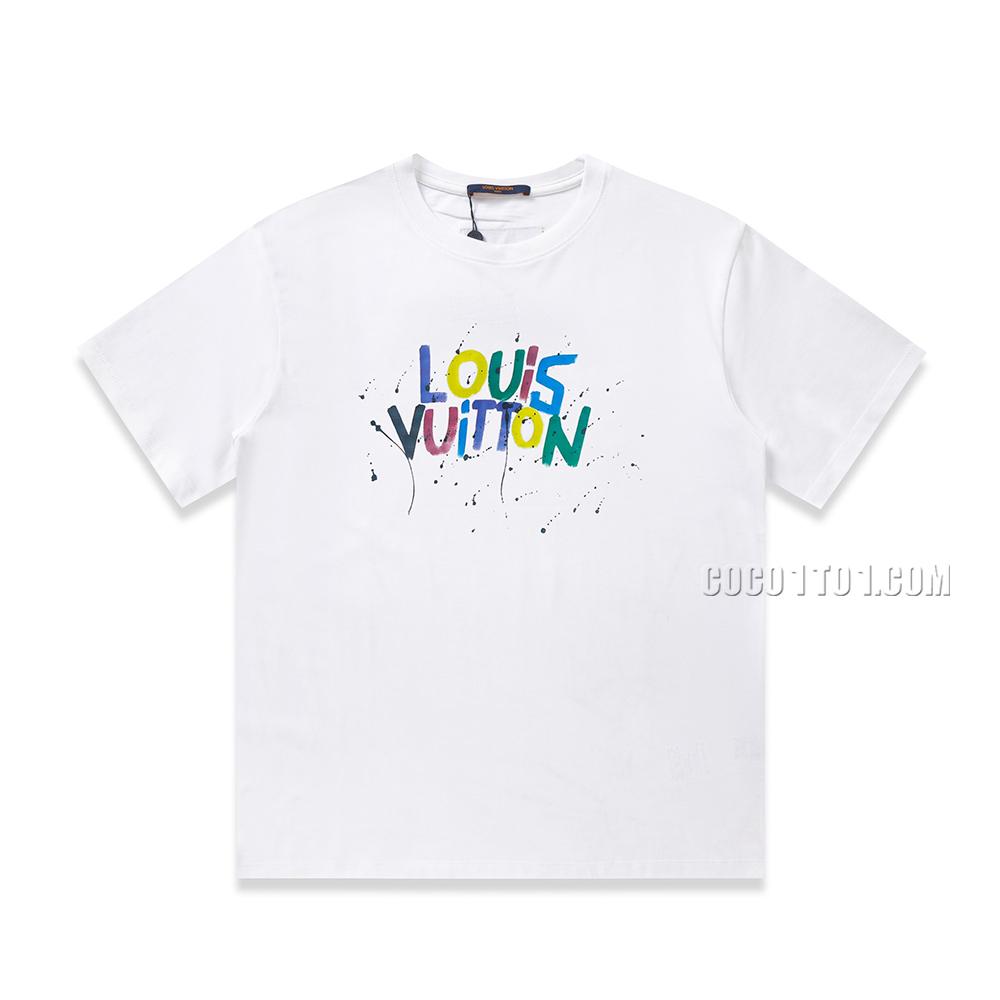 Louis Vuitton New hand-painted graffiti short-sleeved T-shirt NLOUIS VUITTON42307