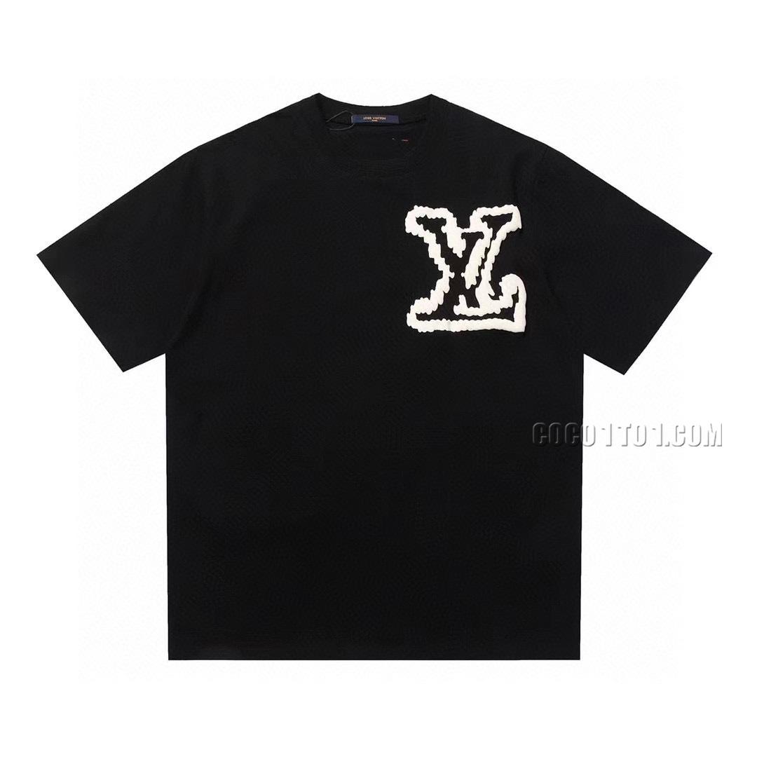 Louis Vuitton limited edition show big logo veet foam letter short-sleeved T-shirt NLOUIS VUITTON42307