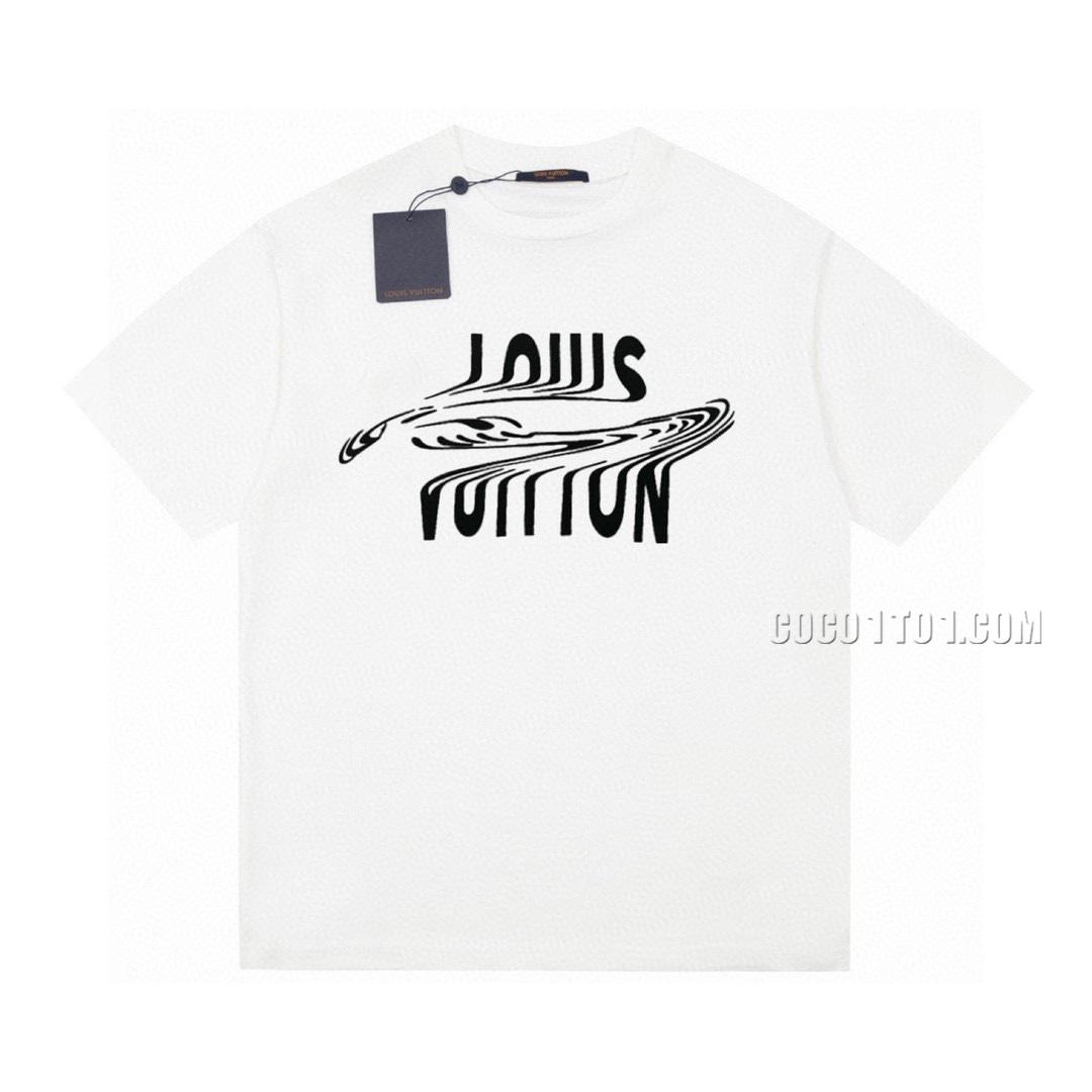 Louis Vuitton Limited Edition Show Exclusive Blurred Distorted Letter Logo Printed Short-sleeved T-shirt NLOUIS VUITTON42307