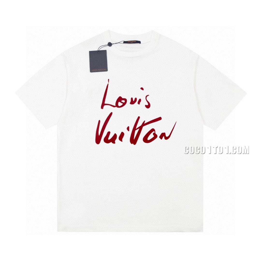 Louis Vuitton Limited Edition Show Grass Writing Printed Short-sleeved T-shirt NLOUIS VUITTON42307