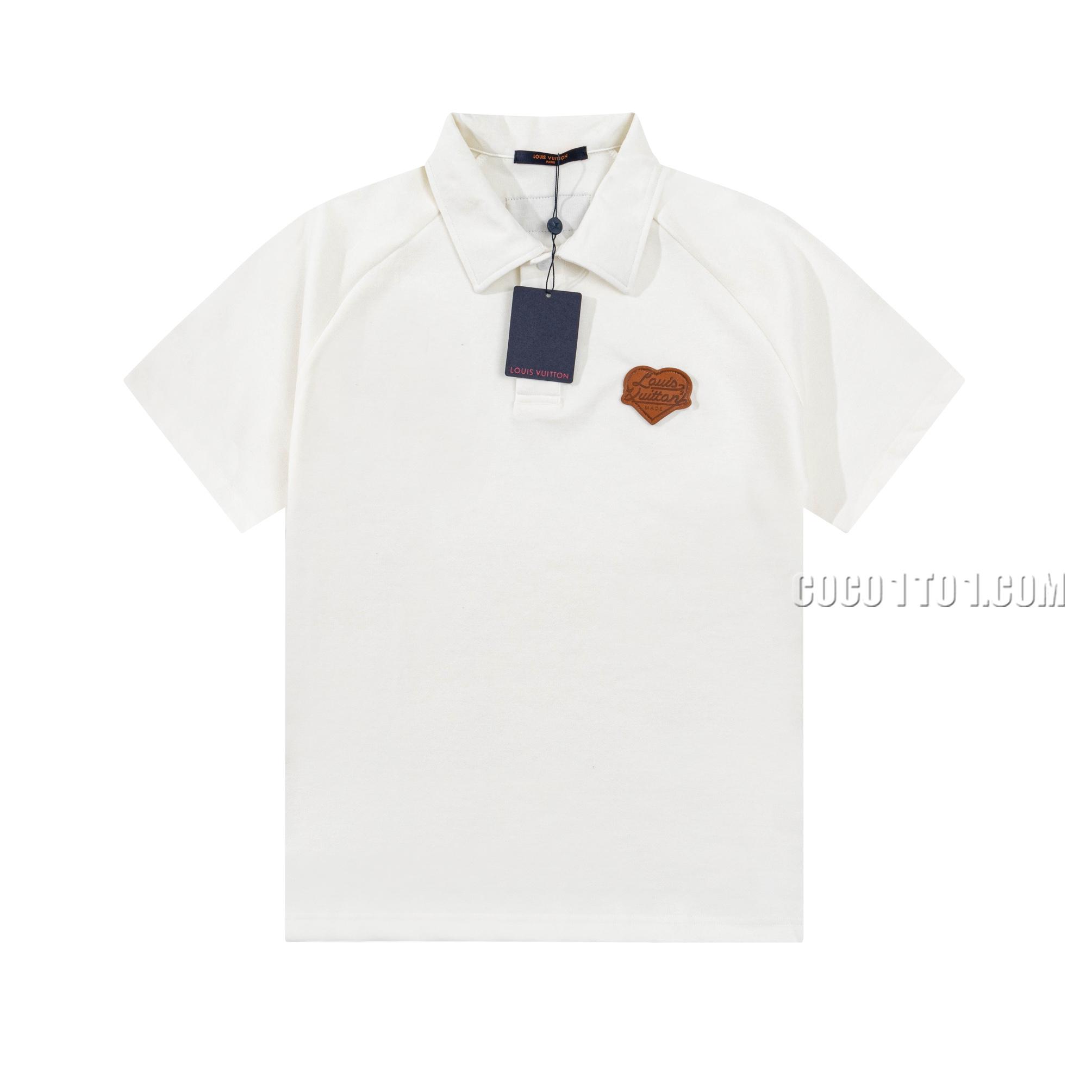 Louis Vuitton Spring New Badge Heart Logo Alphabet Polo Shirt T-shirt NLOUIS VUITTON42307