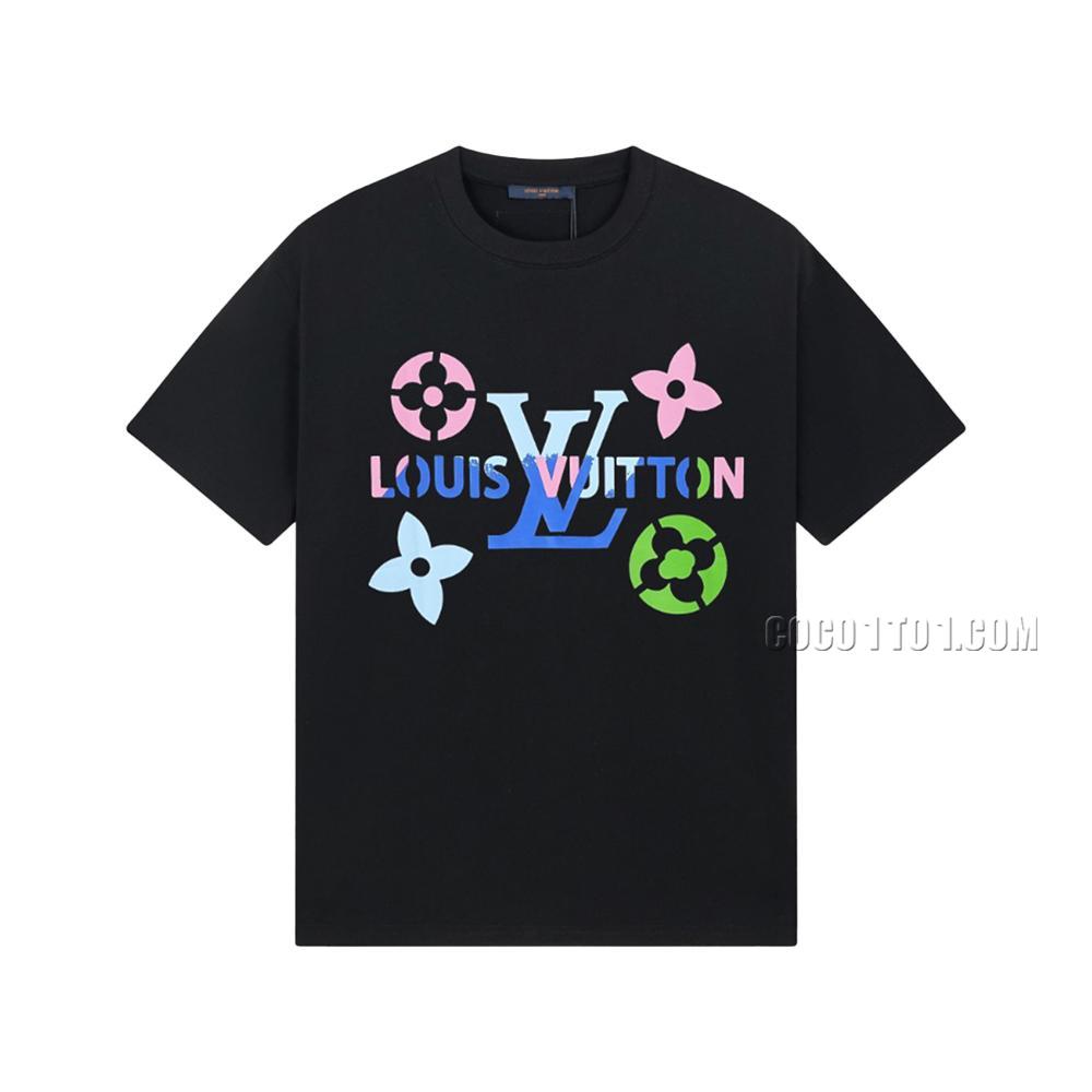 Louis Vuitton Color Gradient Graffiti Logo Pattern Printed Classic Short-sleeved T-shirt NLOUIS VUITTON42307