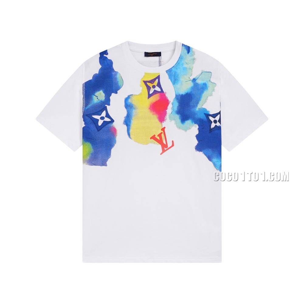 Louis Vuitton Graffiti Imported Direct Jet Pattern Printed Short-sleeved T-shirt NLOUIS VUITTON42307