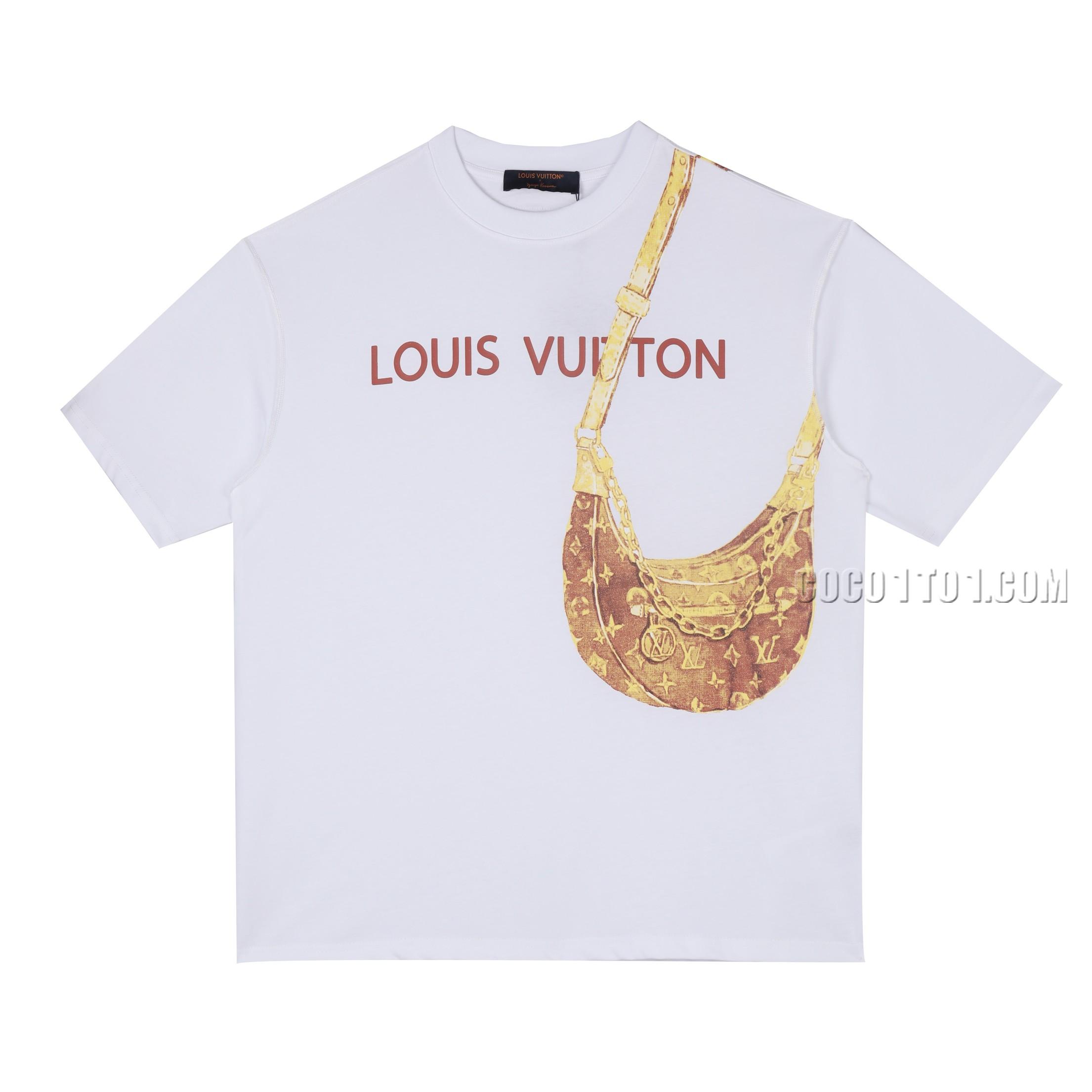 Louis Vuitton Runway Exclusive Hand-painted Bag Pattern Printed Short Sleeve T-shirt NLOUIS VUITTON42307